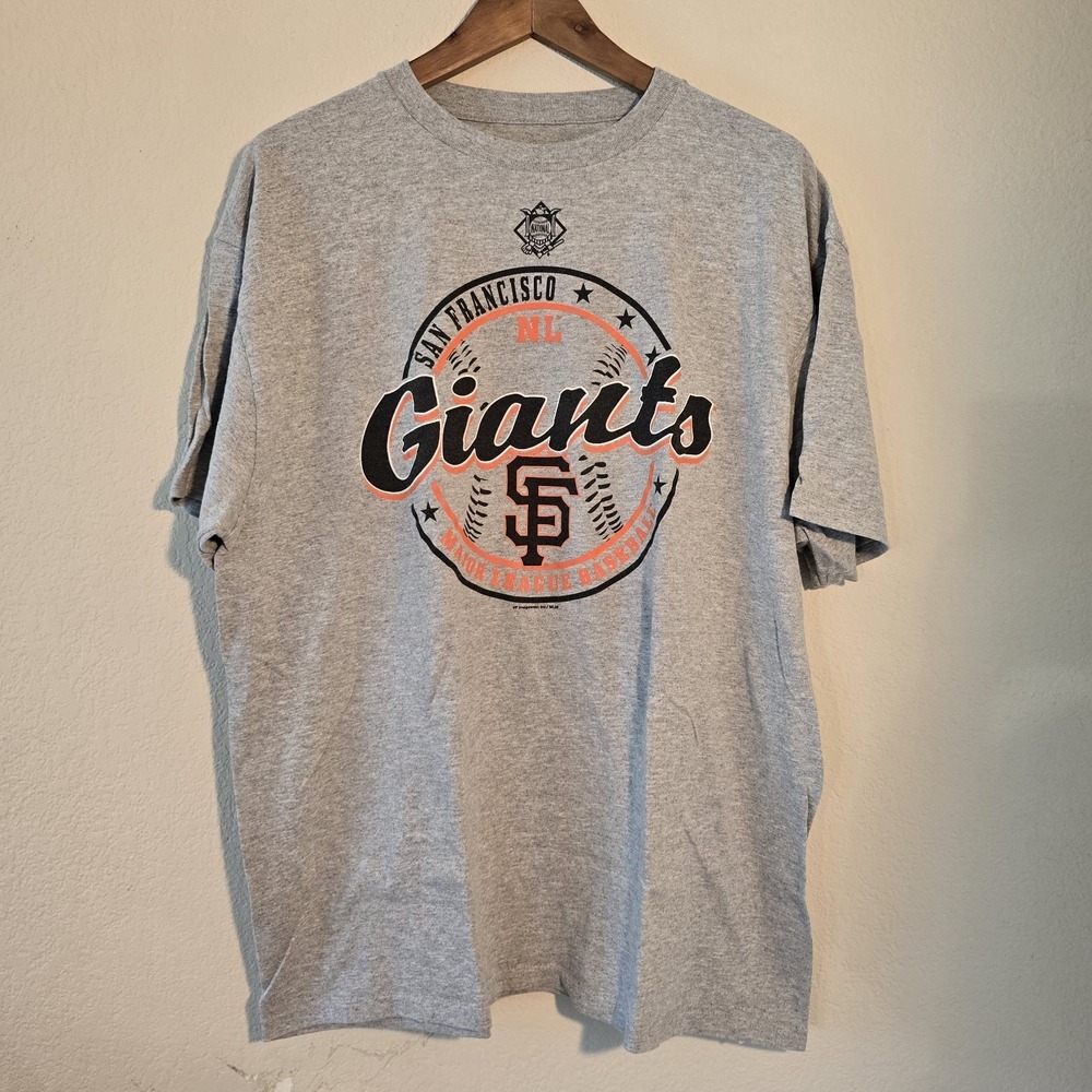 Vintage 2000's San Francisco‎ Giants T-Shirt Mens XL Grey MLB NL 22x27